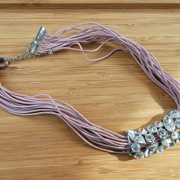 Vintage Lia Sophia Women's Pink and Purple Necklace - Picture 3 of 8